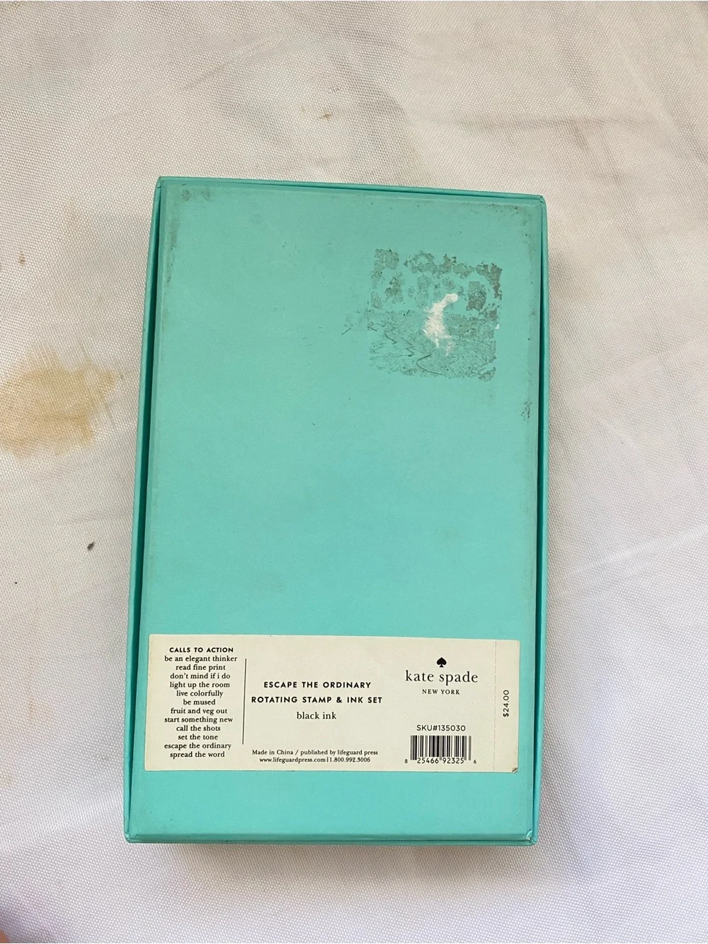 kate spade Green and Black Gift Set - Rotating Stamp with Pad